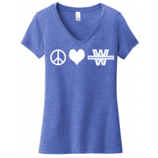 Woman's Peace, Love V-Neck Tee